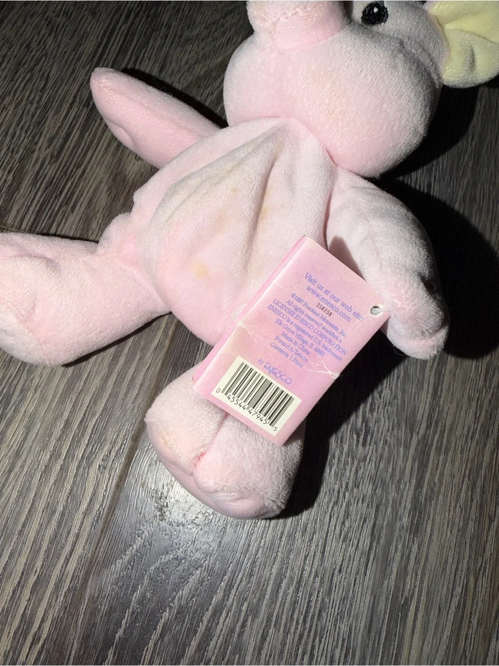 Vintage 1997 Precious Moments Tender Tails Pig Plush Stuffed Animal 358258 NWT